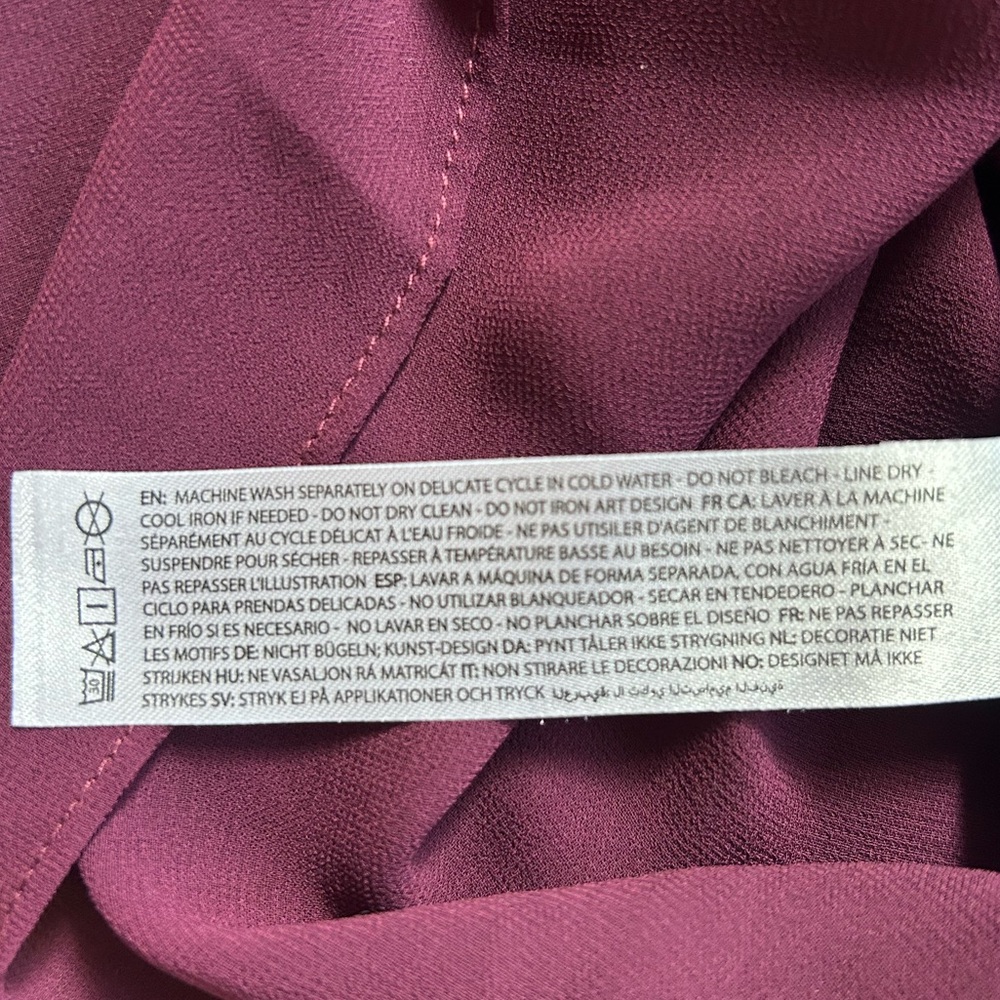 ARIAT Poet Top Burgundy Floral Embroidery Sheer Overlay Blouse Tunic Boho Size L - Picture 15 of 16